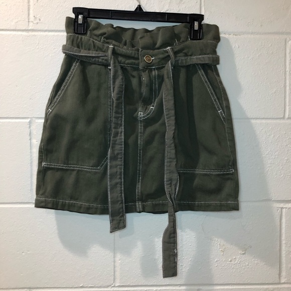 Free People Splendor in the Grass Mini Skirt with Belt & Pockets Size 6 - Picture 4 of 11